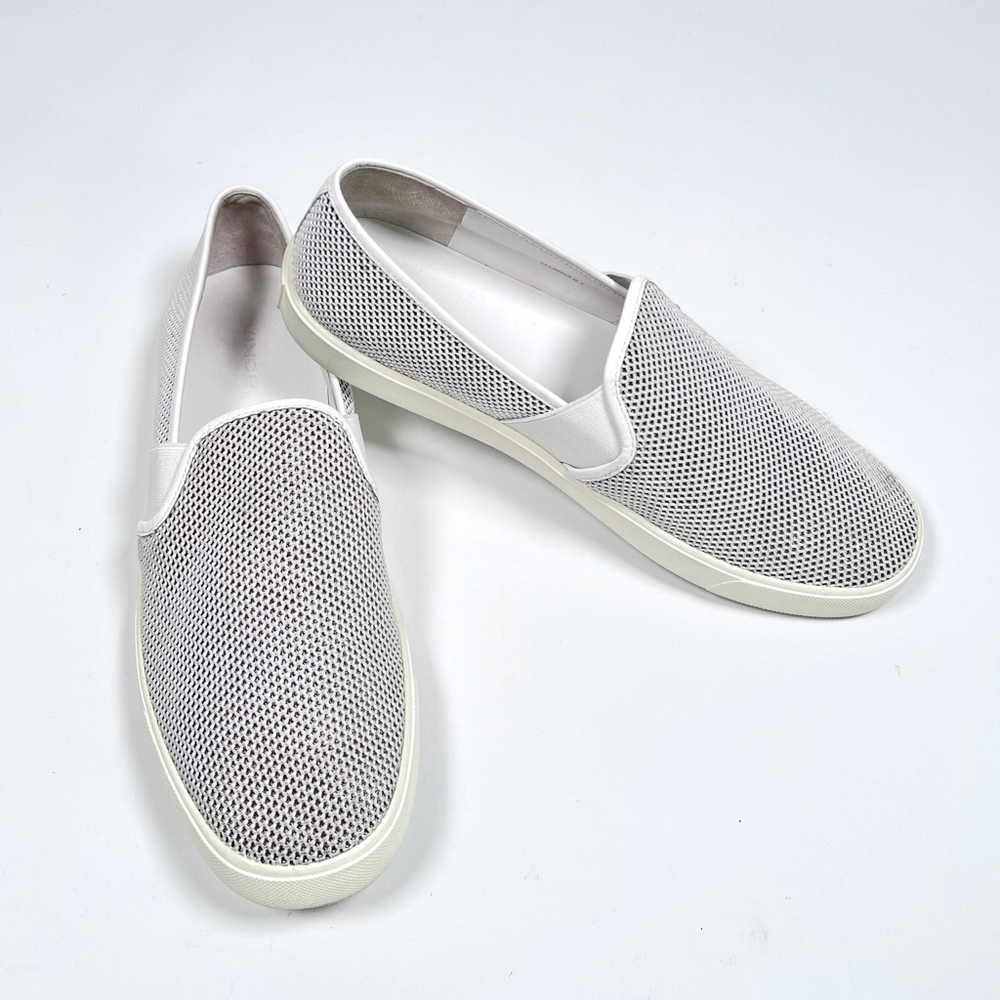 Vince Womans Loafer Preston White Mesh Sneakers Shoes Size 9.5 Minimalistic